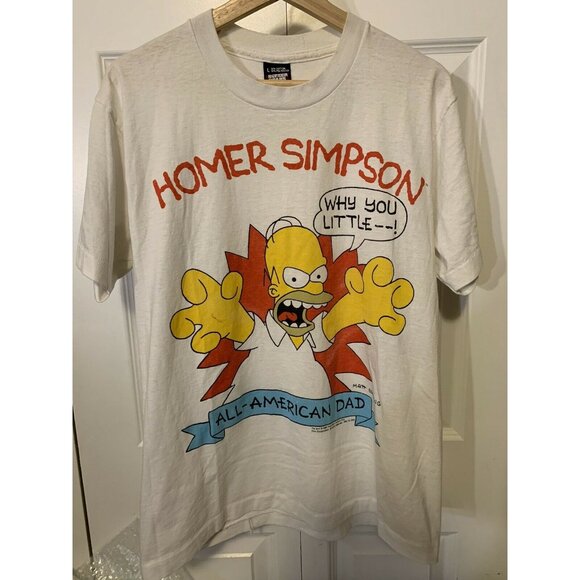 VTG 90s Homer Simpson‎ T Shirt  Why You Little __! All American Dad Screen Stars - Picture 4 of 9